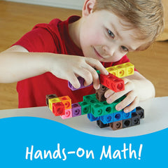 Learning Resources MathLink Steckwürfel Big Builders für Baumeister, ab 5 Jahren, Konstruktionsspielzeug für frühes Mint-Lernen, 200 Teile