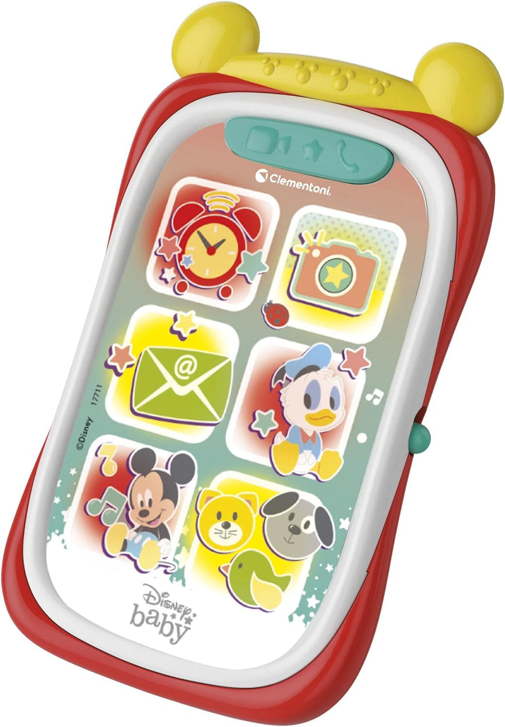 Clementoni 17711 Disney Baby Baby Mickey Smartphone, telefon mobil pentru copii cu efecte luminoase și sonore, jucărie interactivă pentru copii de 9-36 luni, M, Multicolor Jucarii Bebe Naty Shop Titlu implicit