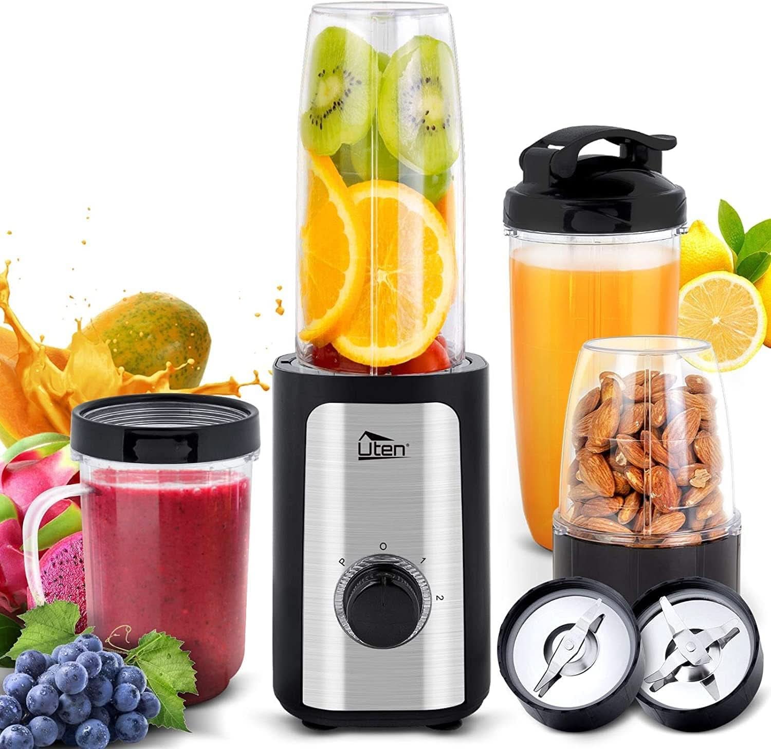 Uten Standmixer 2L, 1800 W Mixer Hochleistungsmixer, Pulse Und 5 Geschwindigkeiten, Edelstahlgehäuse, 6 Klingen, Macht Milchshake-Smoothies, Mahlbare Kaffeebohnen Mama si Copilul Naty Shop 700Ml(4 In 1)+380W+3 Gang