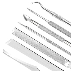 7-Teiliges Set Mit Feilen Und Hebern Für Eingewachsene Zehennägel, Set Aus Edelstahl Zum Entfernen Eingewachsener Zehennägel, Nagelreiniger Für Die Unternagelpflege, Pediküre-Werkzeuge