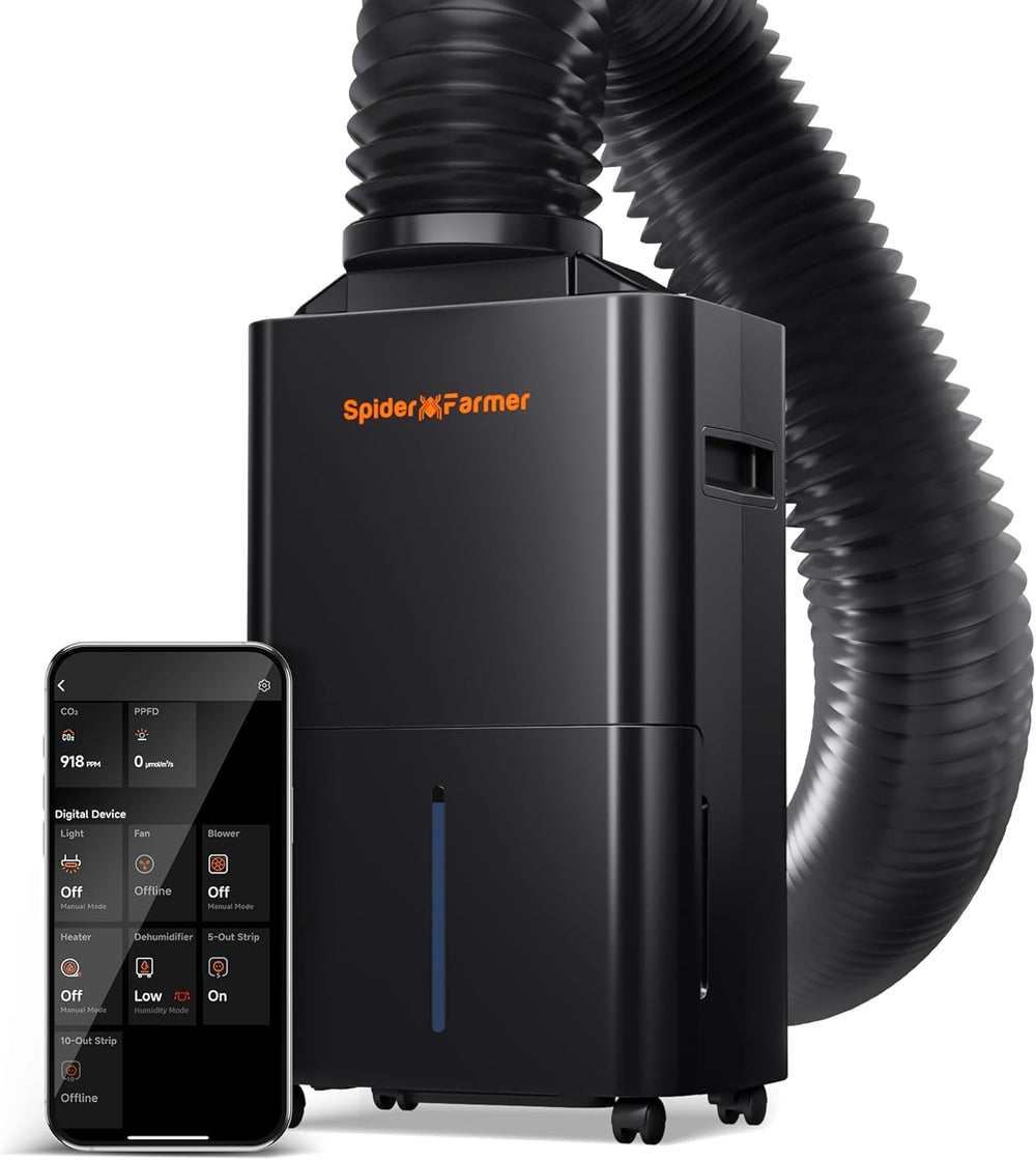 Dezumidificator SPIDER FARMER, Dezumidificator pentru plante de 12L cu control al umidității, Control prin aplicație, Funcție de temporizator 24H pentru corturi de creștere, Dezumidificator electric pentru grădini interioare, apartamente și subsoluri