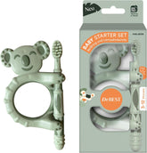 Periuță de dinți pentru copii - Dr.BEST Baby Starter Set: Inel de dentiție și periuță de dinți de antrenament pentru bebeluși cu vârsta cuprinsă între 3 și 12 luni, dezvoltată cu experți stomatologi pediatrici, 1 bucată