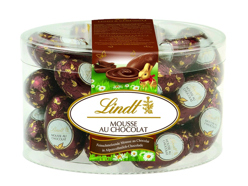 Mousse de ciocolată Lindt cu ouă de ciocolată | 450 g | Ciocolată cu lapte umplută cu mousse de ciocolată care se topește în gură | Ciocolată de Paște | Cadou de ciocolată | Ouă de Paște | Ouă de ciocolată