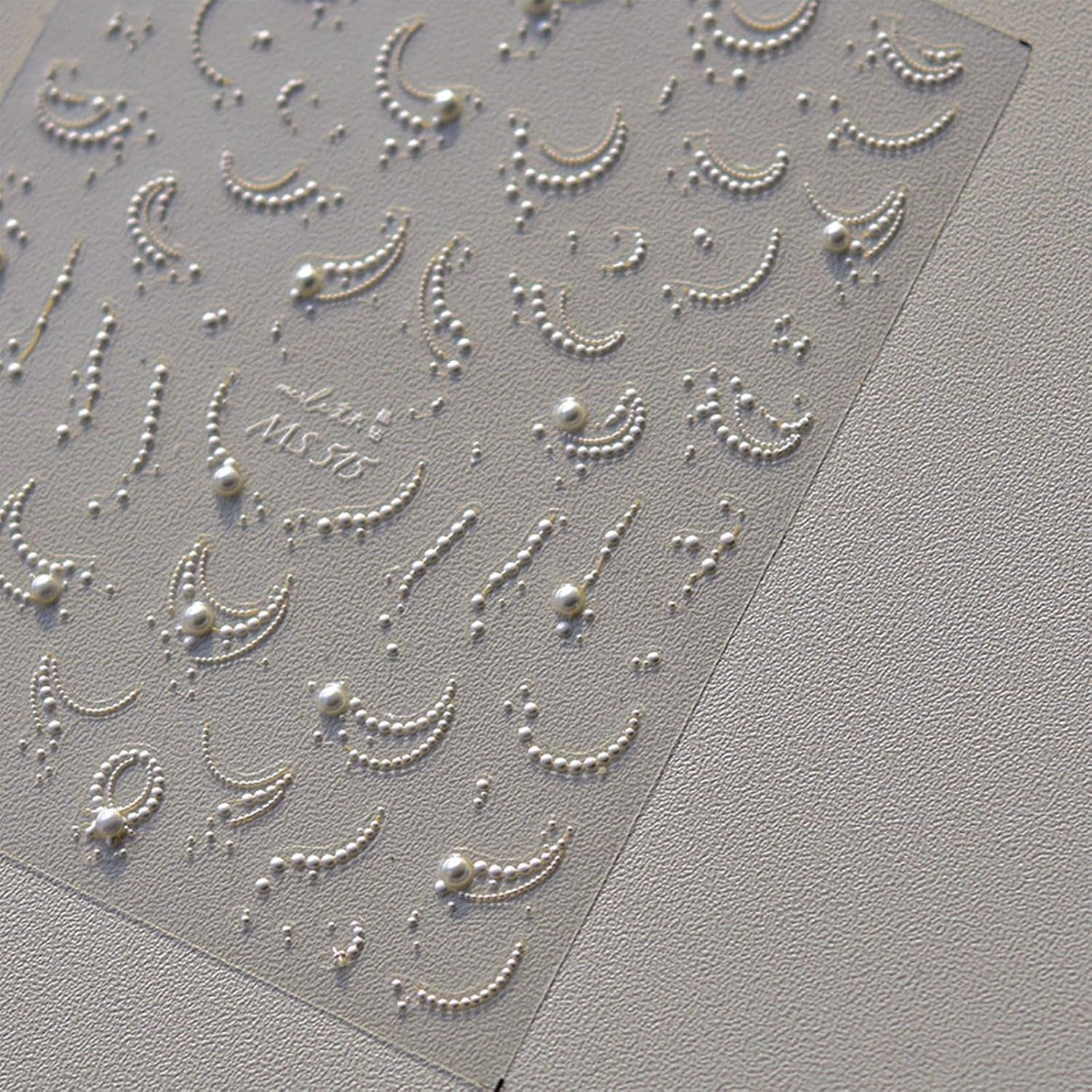 JMEOWIO 3D Nagelsticker Perlenlinie Nail Art Sticker Selbstklebend Nagelaufkleber 5D Stereoskopisch Dekoration Nageldesign Zubehör 1 Blatt