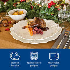 Villeroy & Boch – Set de veselă Toy's Delight Royal Classic cu 12 piese, alb, potrivit pentru mașina de spălat vase și cuptorul cu microunde, farfurii, set de veselă pentru 4 persoane, veselă de Crăciun, jucării, porțelan premium
