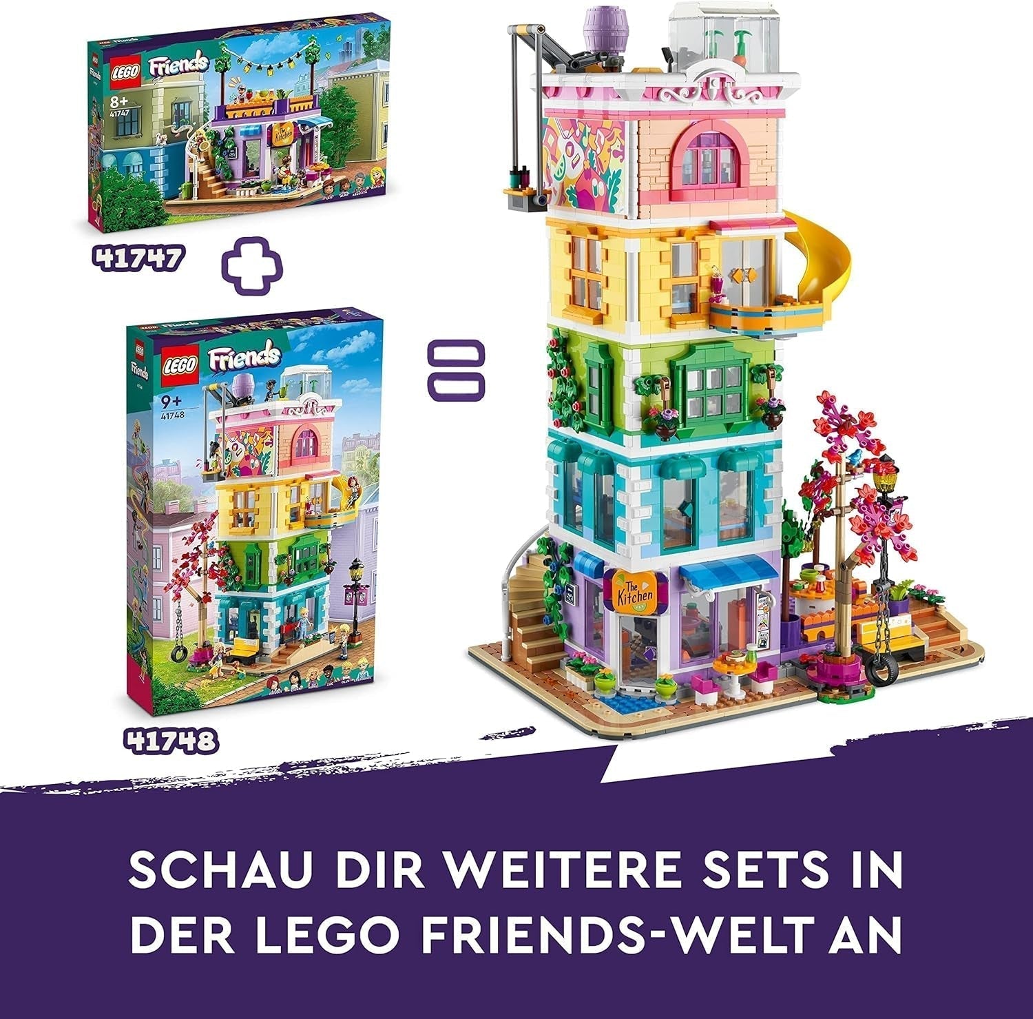 LEGO 41748 Friends Heartlake City Community Centre, clădire modulară cu studiouri de artă și de înregistrare, cameră de joacă cu 6 mini păpuși, inclusiv Pickle The Dog, jucărie pentru copii Seturi de constructie Besuche den LEGO-Store