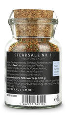 Ankerkraut Steaksalz No. 1, das pefekte Finisher- und Steakhouse-Salz, 80g im Korkenglas