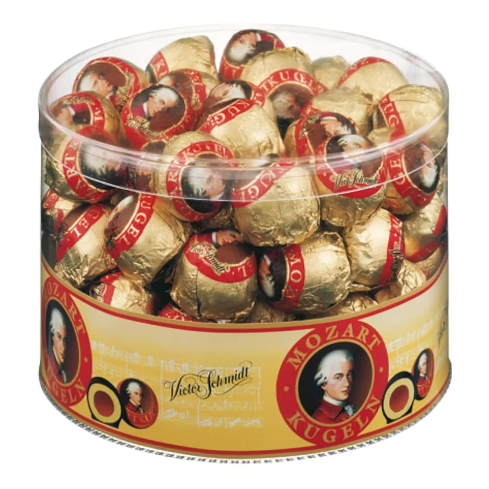Mozartkugeln – Originale din Austria – Ciocolate fine cu nuga și marțipan – 825g (1 pachet)