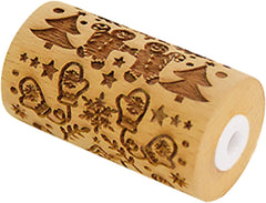 SCRAP COOKING - 5305 Mini rolă din lemn „Omul de turtă dulce” - Matriță de ștanțare în relief pentru fursecuri, nisip, biscuiți