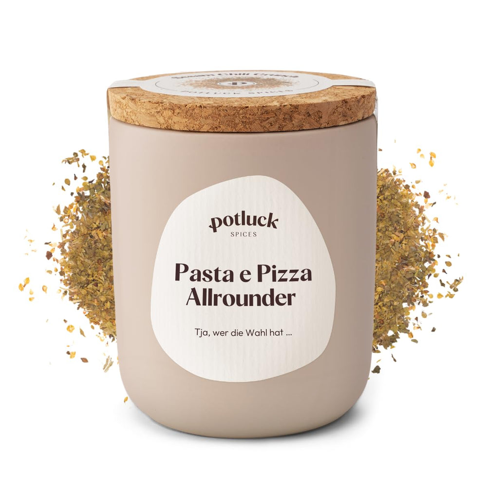 Potluck | Pasta e Pizza Kräuter | Gewürzzubereitung im Keramiktopf | 40g | Vegan, glutenfrei und mit natürlichen Inhaltsstoffen
