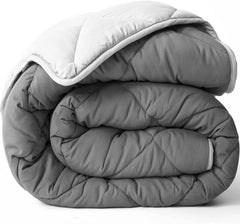 All Seasons Twin/Twin XL în jos plapumă alternativă reversibilă - respirabil, extra lung, de înaltă calitate, microfibră moale - plapumă gri acoperire inserție Plapumi si pilote Naty Shop Gri deschis/gri închis Twin / Twin Xl