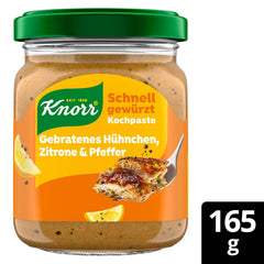 Knorr Schnell gewürzt Kochpaste Gebratenes Hühnchen, Zitrone & Pfeffer einfach & schnell für einen besonders intensiven, geballten Geschmack 165 g
