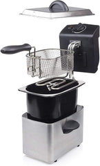 Tristar friteuză din oțel inoxidabil - Cu capacitate de 2 litri, funcție de zonă rece și termostat reglabil până la 190°C, FR-6919, argintiu Electrocasnice Naty Shop