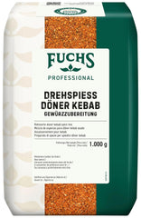 Fuchs Professional - Drehspiess Döner Kebab Gewürzzubereitung | Gewürz für den typischen-Döner Geschmack | Profi-Qualität für Großverbraucher und Gastronomie | 1 kg im recyclebaren Beutel
