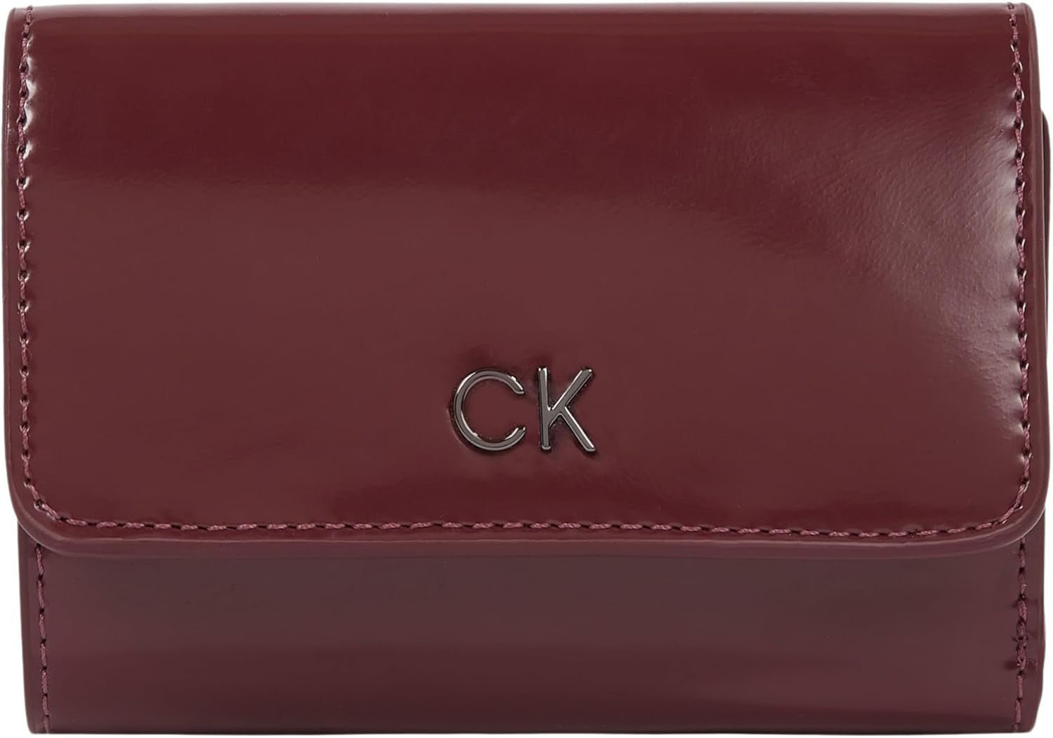 Calvin Klein doamnelor portofel Daily Trifold Zip Shiny Shiny Portofel Femei Naty Shop Violet (Oxblood) Os