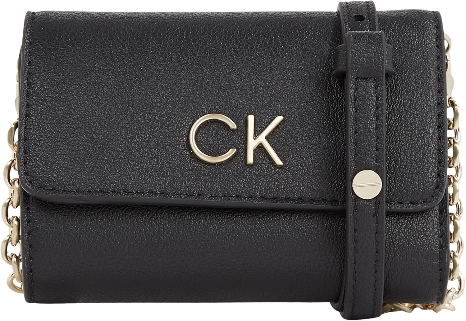 Calvin Klein doamnelor Re-Lock Trifold Sm W/Strap portofele Portofel Femei Naty Shop Negru (Ck Black) Os