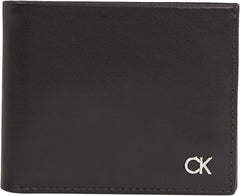 Calvin Klein METAL CK BIFOLD 6CC W/BILL Portofel pentru bărbați, negru (Ck Black), OS Portofel Barbati Naty Shop Titlu implicit
