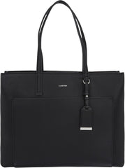 Calvin Klein Women's Shopper Must Medium cu fermoar, Negru (Ck Black), Marime unica Genti Femei Naty Shop Titlu implicit