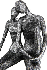 Casablanca Sculptură - Figurină decorativă Cuplu - Poliresină - Culoare: argint antic Înălțime 25 cm Statuete si sculpturi Naty Shop