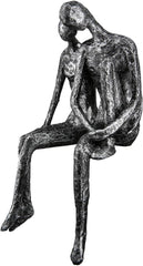 Casablanca Sculptură - Figurină decorativă Cuplu - Poliresină - Culoare: argint antic Înălțime 25 cm Statuete si sculpturi Naty Shop