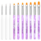 Nagel Pinsel Set, 10-Teilig Gelnägel Pinsel Nagellackstift Acrylpinsel Für UV Gel Nägel Acrylfingernägel Nailart Maniküre Nageldesign Zubehör