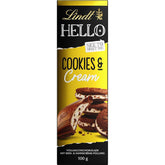 Lindt Hello Cookies & Cream Chocolate | Baton 100g | Ciocolată cu lapte cu umplutură de fursecuri și cremă | Baton de ciocolată | Cadou de ciocolată