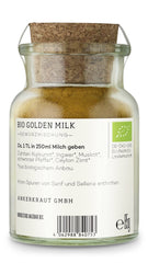 Ankerkraut Bio Golden Milk, Gewürz für goldene Milch, mit Kurkuma, Zimt und Ingwer, 75 g im Korkenglas