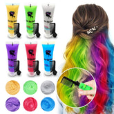 Byhoo 6PCS Vopsea de păr temporară pentru păr negru, cretă de păr, vopsea de păr lavabilă, idee de cadou pentru fete, cadou de ziua de naștere pentru adolescenți. Vopsea pentru par Naty Shop 01