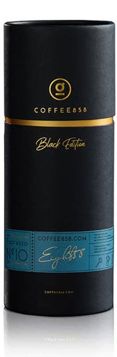 Espresso Nr. 10 de la Coffee858 - Amestec de espresso puternic și picant, format din 70% boabe Arabica din Brazilia și 30% Robusta - Ambalaj de înaltă calitate (320g) - Cadou original