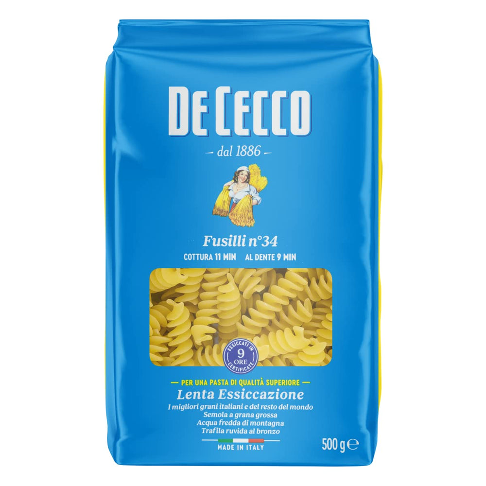 Fusilli 34, Paste di griș di Grano duro, 500 g