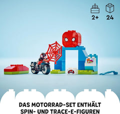 LEGO DUPLO Marvel Spins Motorcycle Adventure, Playset de fantezie pentru serialul TV Spidey și super prietenii săi, jucărie educativă de construit și reconstruit pentru copiii de 2 ani și peste 10424 Seturi de constructie Besuche den LEGO-Store
