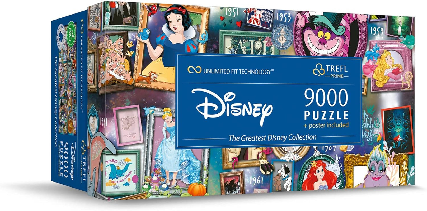 Trefl 81020 9000 piese, Puzzle jigsaw mare, Cel mai gros carton, Organic, EKO, Colaj cu personaje de basm, Divertisment pentru adulți și copii de la 12 ani, Disney, cea mai mare colecție Disney Puzzle Naty Shop Cea mai mare colecție Disney