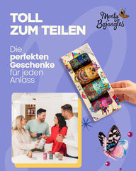 Trufe de ciocolată Monty Bojangles Savanna Gold (135g) pudrate cu cacao, praline, set cadou într-o cutie individuală de colecție cu design de pisică, aromă de scotch Flutter