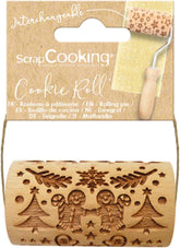SCRAP COOKING - 5305 Mini rolă din lemn „Omul de turtă dulce” - Matriță de ștanțare în relief pentru fursecuri, nisip, biscuiți