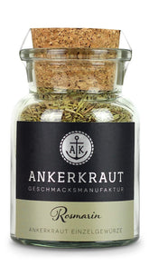 Ankerkaut Rosmarin Gewürz, gerebelt, getrocknet, perfekt für Kartoffeln, Essen mit Kartoffel würzen, Kartoffelspalten, Wedges, Gitterkartoffeln würzen, 40g im Korkenglas
