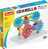 Quercetti Georello Tech Starter Set, Lernspielzeug ab 5 Jahre, Konstruktionsspielzeug Mit Zahnrädern Für Kreative Kinder, Geschenk Jungen & Mädchen, Spielzeug ab 5 Jahre, Gesellschaftsspiele Kinder