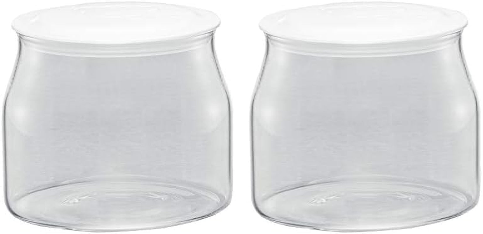 Borcan de schimb Rommelsbacher JG 1 pentru preparatorul de iaurt și cremă de brânză JG 80-1,2 litri, cu capac (pachet de 2) Cutii depozitare alimente Naty Shop Transparent/alb 1 bucată (pachet de 2)