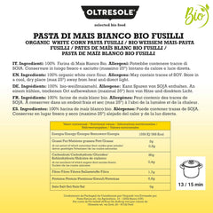 - Weiße Maisnudeln aus italienischem Bio-Mais, glutenfrei, Fusilli-Format - glutenfreie Nudeln, 100% Bio-Weißmehl, vegan, Packung mit 3 Packungen à 350 g