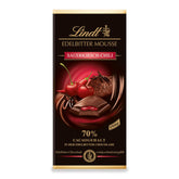 Mousse de ciocolată neagră Lindt cu chili și vișine | Baton 150g | Cu 70% conținut de cacao și umplutură de mousse de ciocolată neagră și chili cu vișine | Baton de ciocolată | Ciocolată neagră