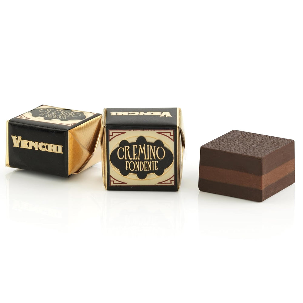 Venchi - Cremino Extra Black Chocolate - Ciocolată neagră cu pastă de migdale și „alune de pădure piemonteze IGP”, 1 kg, fără gluten, fără coloranți și fără conservanți