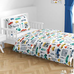 Lenjerie de pat pentru baieti, diverse motive, 100% bumbac Lenjerie de pat - copii Naty Shop Auto