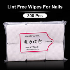 Qufiiry 300 Stück Fusselfreie Nageltücher, Lint Free Nail Wipes, Fusselfrei Nagel Wattepads, Nagel Wischtücher Für Cleaner Gelnägel Nagellackentferner Wattepads Nail Wipes Pads