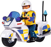 Simba 109251092 - Motocicleta poliției Fireman Sam, Cu figurina Malcolm, Cu accesorii, Sezon 12, De la 3 ani Action figures Naty Shop Singur