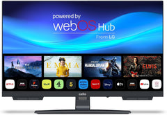 Televizor inteligent Cello C2224WSH de 22 de inci, fără ramă, alimentat de la rețea, LG WebOS, Freeview Play, FreeSat, Bluetooth, difuzoare Pitch Perfect, ideal pentru bucătărie, dormitor sau camere mici