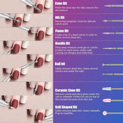 Depvko 30 Stück Nagelfräser Aufsätze Bits, 3/32'' Keramik Bohrer Für Nägel Acryl Diamant-Nagelhaut-Efile-Hartmetall-Entferner Für Zuhause Salon Gel, Maniküre Pediküre-Werkzeuge (Inklusive 3 Etueln)
