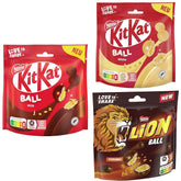 Pachet de bile Nestlé cu lapte, alb, caramel Lion (3 x 130g)
