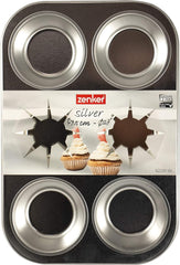 Zenker 62230 Tava pentru copt Cupcake/Muffin 6 buc, Banda 29 X 19,5 X 3Cm, Linie Argintie Matrite si tavi pentru copt Naty Shop