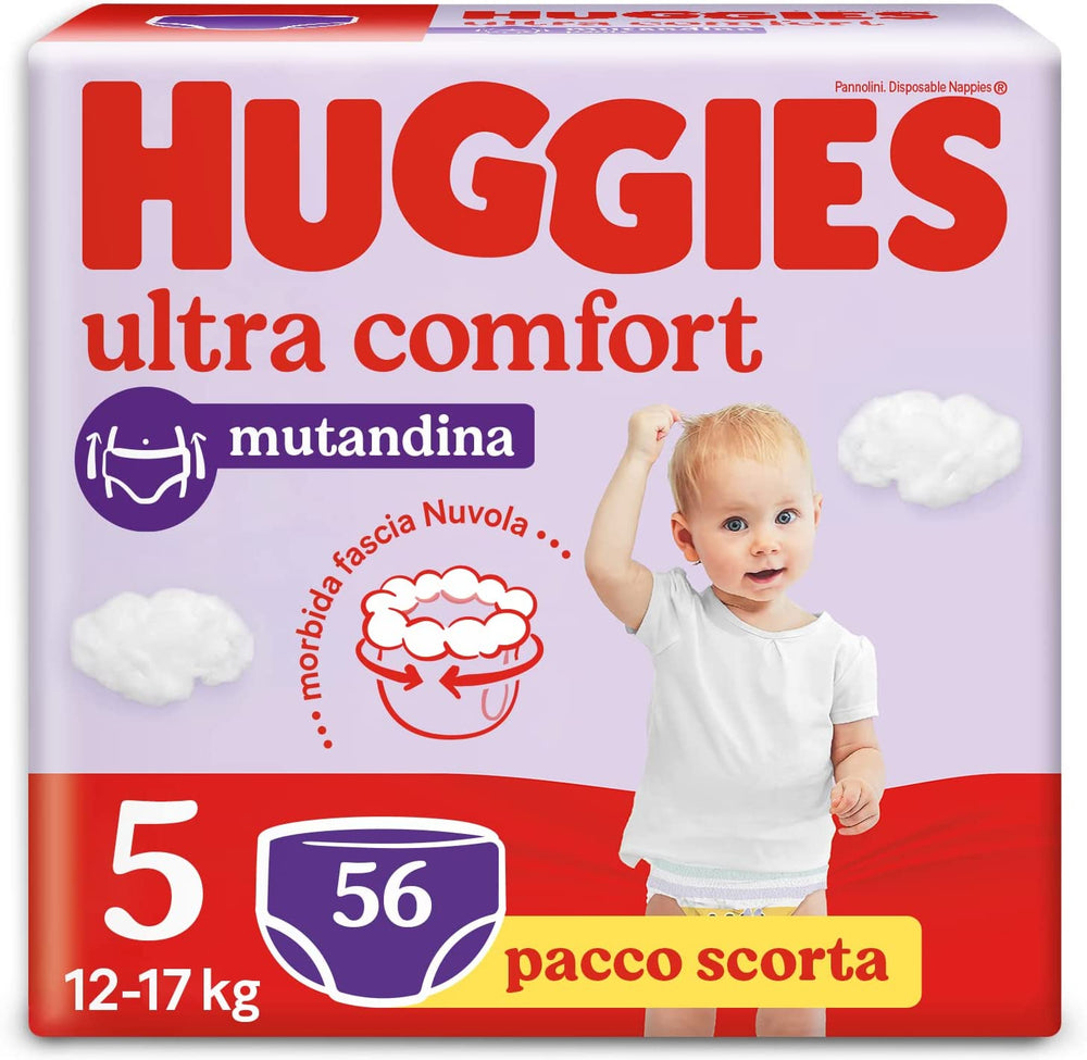 Scutece Huggies Ultra Comfort, mărimea 5 (12-17 kg), pachet de 56