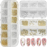 3400 Stück Goldene Und Silberne Sternperlen, Goldene Nagelanhänger, Zubehör Für Nagelschmuck, Schöne Sternnagelanhänger Für Nägel,Nail Art Rhinestones