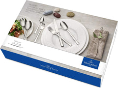Villeroy & Boch – Victor Besteckset 68 Teilig Für 12 Personen Silber/Platin, Spülmaschinenfest, Rostfrei, Tafelbesteck, Besteck Set, Essbesteck, Gabel, Löffel, Messer, Küchen Besteck Set, Edelstahl Bucatarie Naty Shop